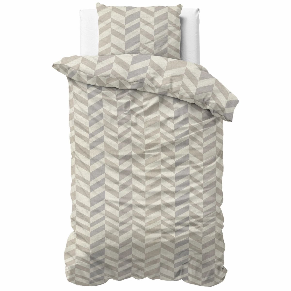 Sleeps Chevron Flanel Dekbedovertrek 140x200/220 cm - Warm en Zacht