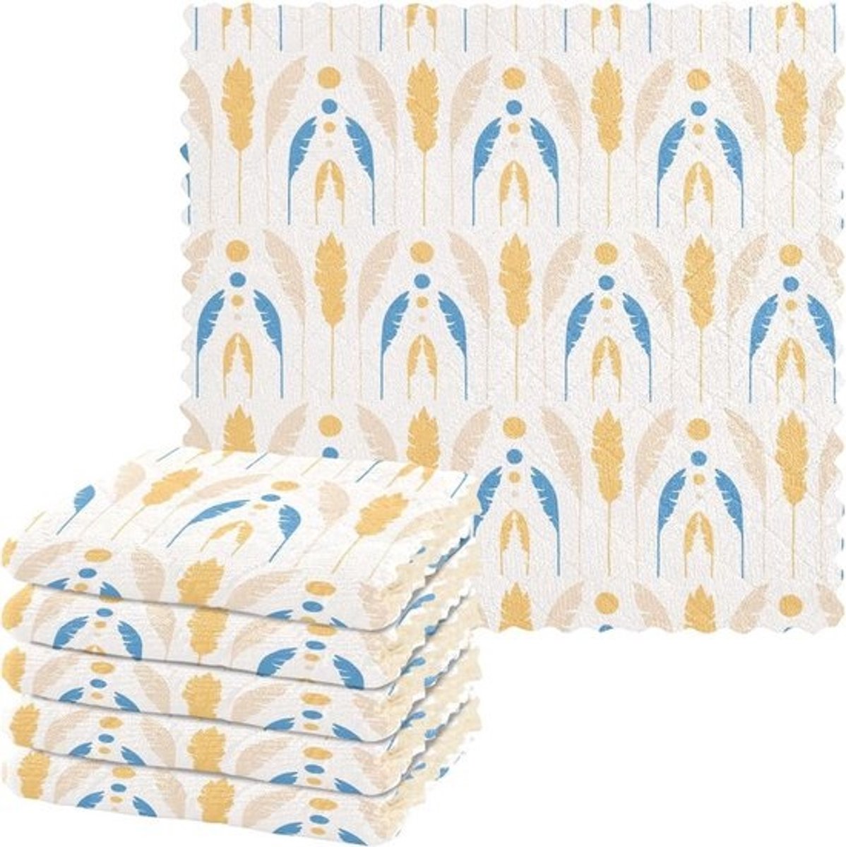 Microfiber Keukendoeken - Theedoeken Vaatdoeken - Keukenwerk - Zeer Absorberend Sneldrogend - 28x28 cm - Groen Blauw Stam