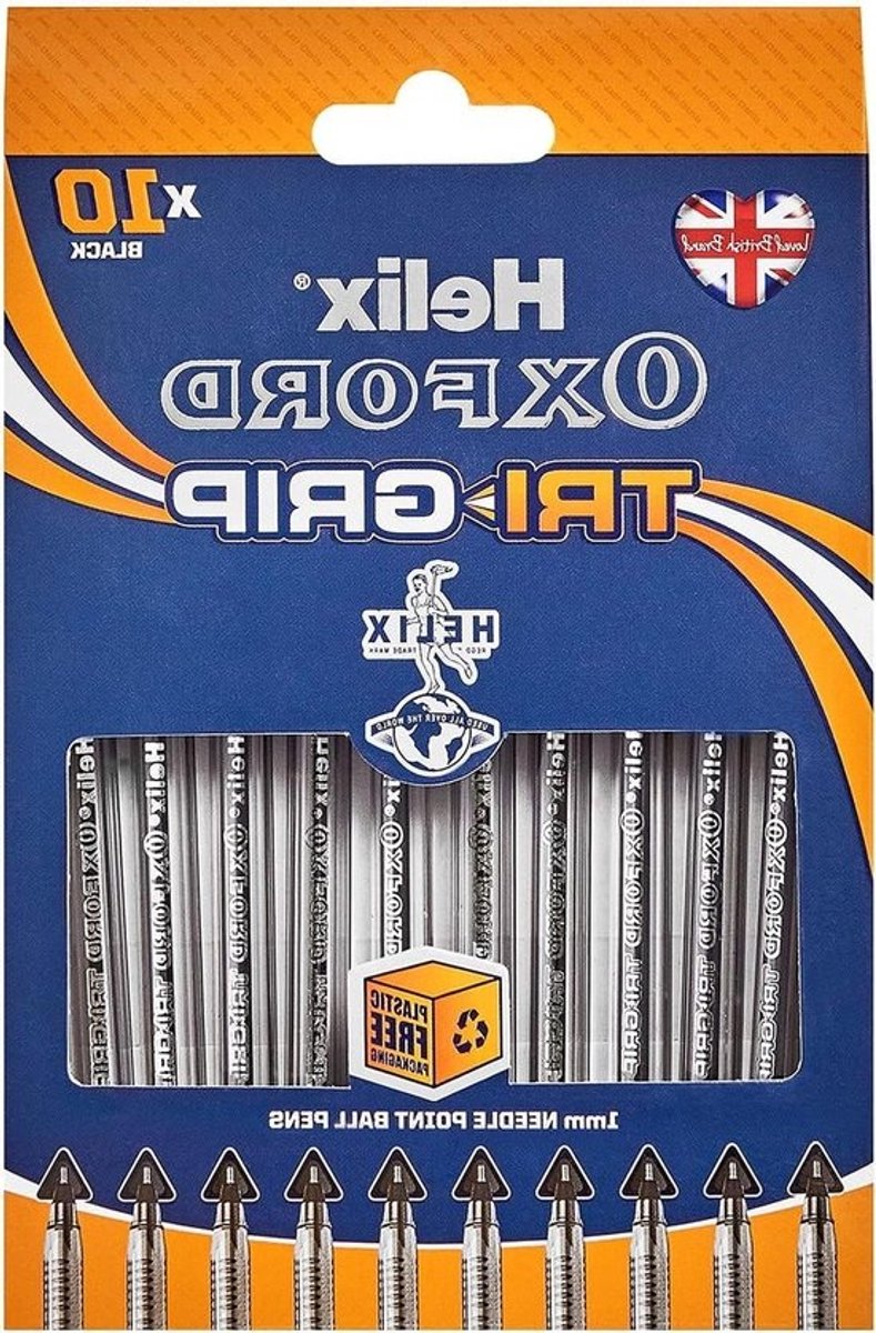 Tri-Grip Balpennen - Schrijfpennen Gelpennen - Dagelijks Schrijven - Ergonomische Driehoeksgrip - 10 Stuks - Zwart