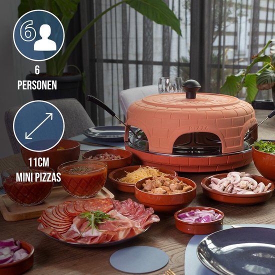 BluMill Pizza Oven - 6 Personen - 1100 Watt - Pizzamaker - Mini Pizzaoven - Incl. Deegvorm en Spatels — afbeelding 4