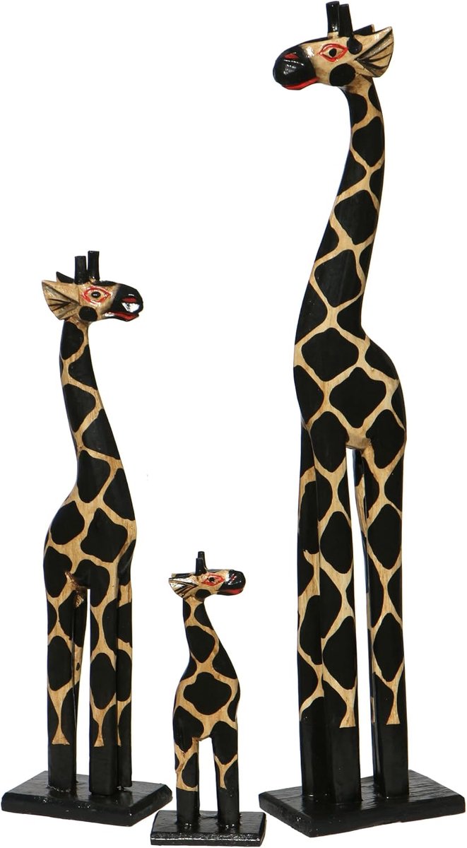 Girafbeeld - Set van 60 - 20 cm - Hout - Handgemaakt
