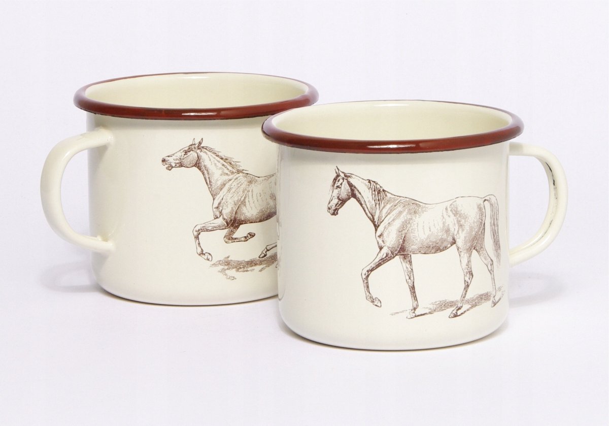 Emmeren Mok Paarden 9cm 400ml - Perfect voor Buitenleven & Cadeau