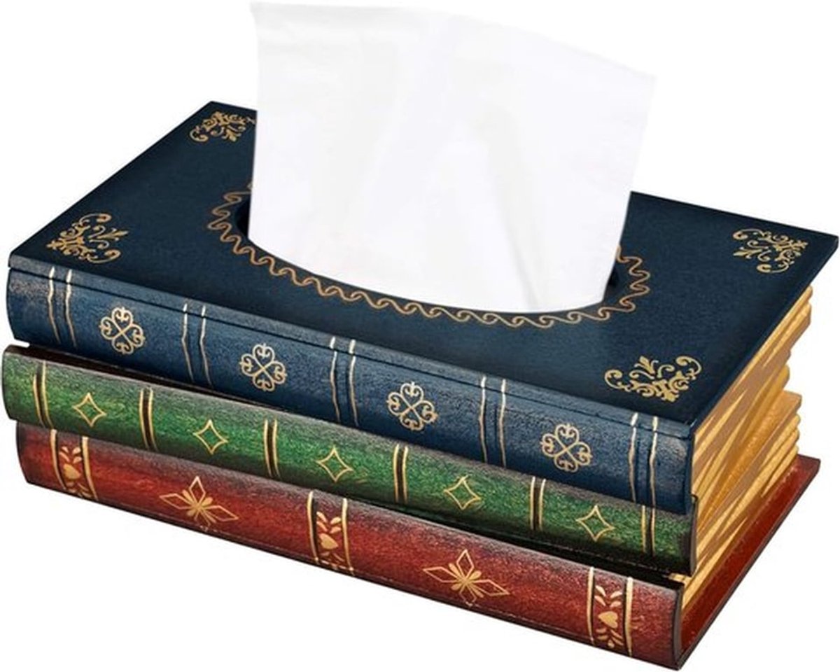 Houten tissuebox - Boekvormige servethouder - Tissuehouder - Tissuebox servethouder - Tissuehouder - Houten doos Rustieke tissuehouder - Tissue Box Cover Rechthoekig