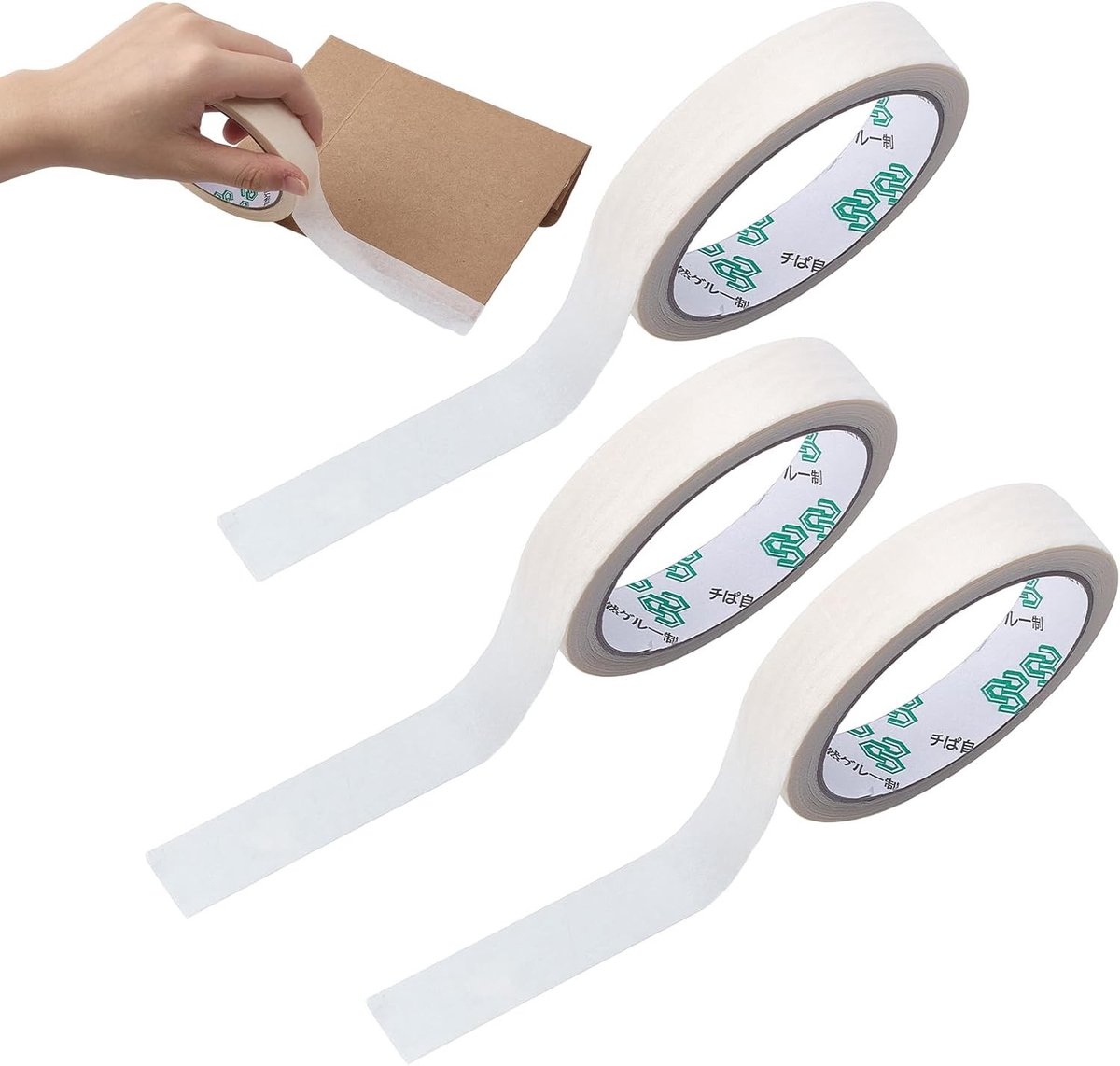 3 Rollen Reparatietape Beige 20 mm x 20 m voor Archiefdocumenten, Matte Plakband voor Herstel en Binding