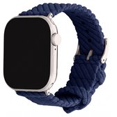 Corduroy bandje - Geschikt voor Apple Watch 38/40/41/42mm Series 12/11/10/9/8/7/6/5/4/SE/3/2/1 - Premium kwaliteit - Donkerblauw