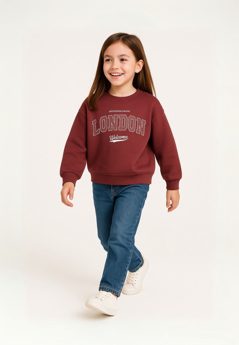 Minoti sweater meisjes met London print - ronde hals