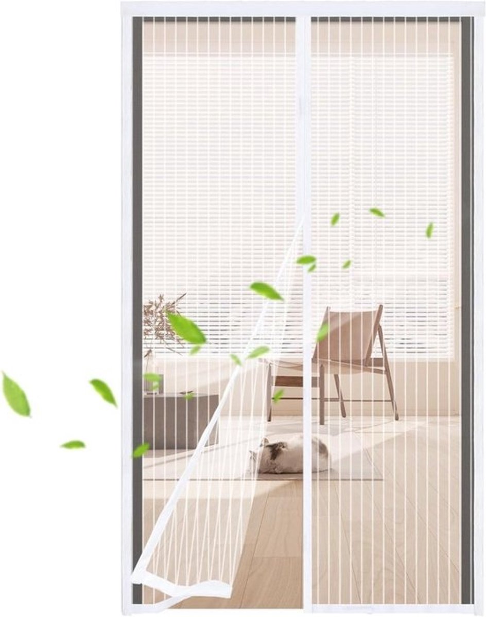 Magnetisch vliegengaas - Magneet gordijn hor - Insecten buiten houden - Automatische sluiting - 95x205cm - Wit