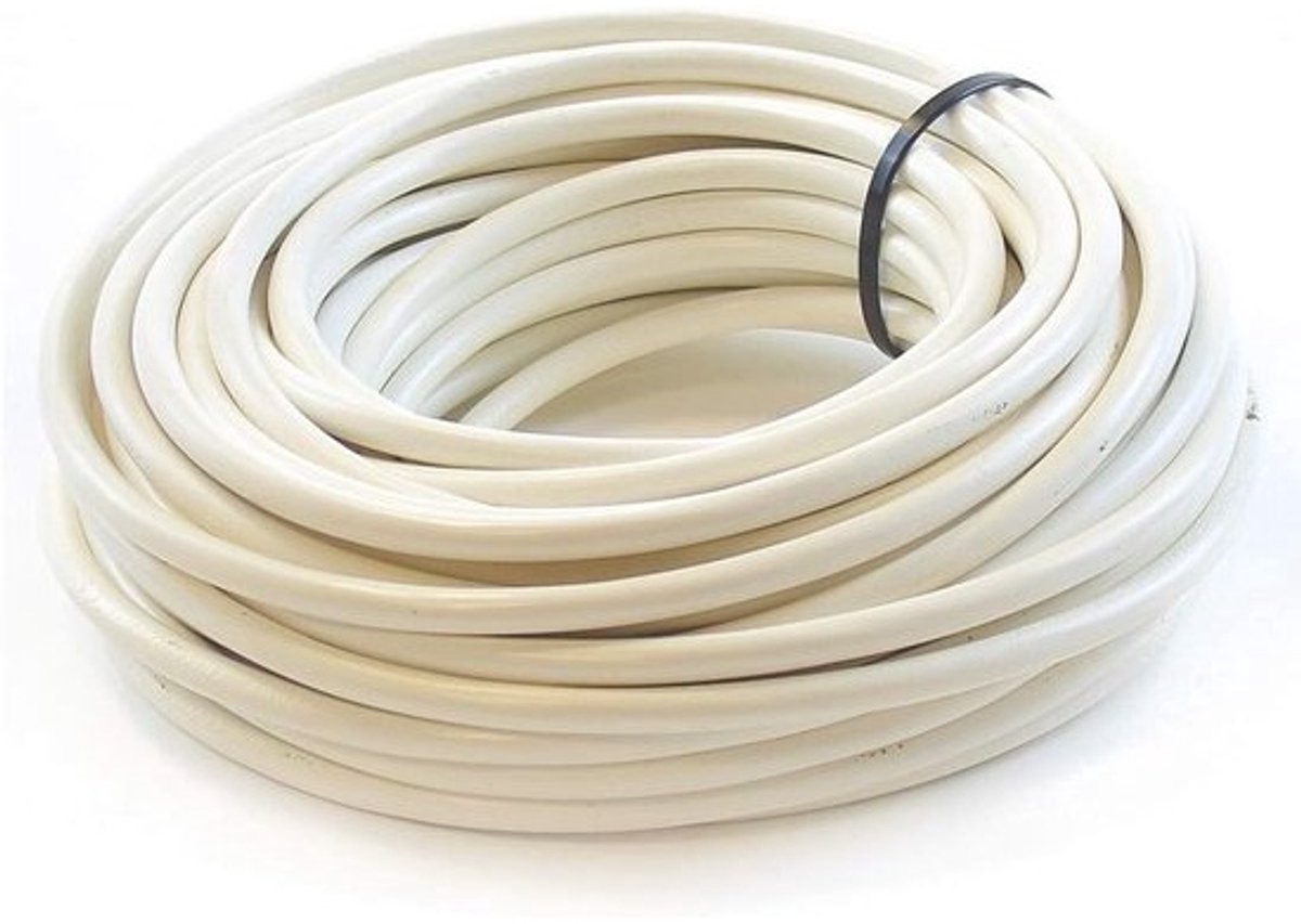 Flexibele Ronde Kabel - Elektrische Draad - Klusprojecten Thuis - BASEC Goedgekeurd - 5 meter 1 mm - Wit