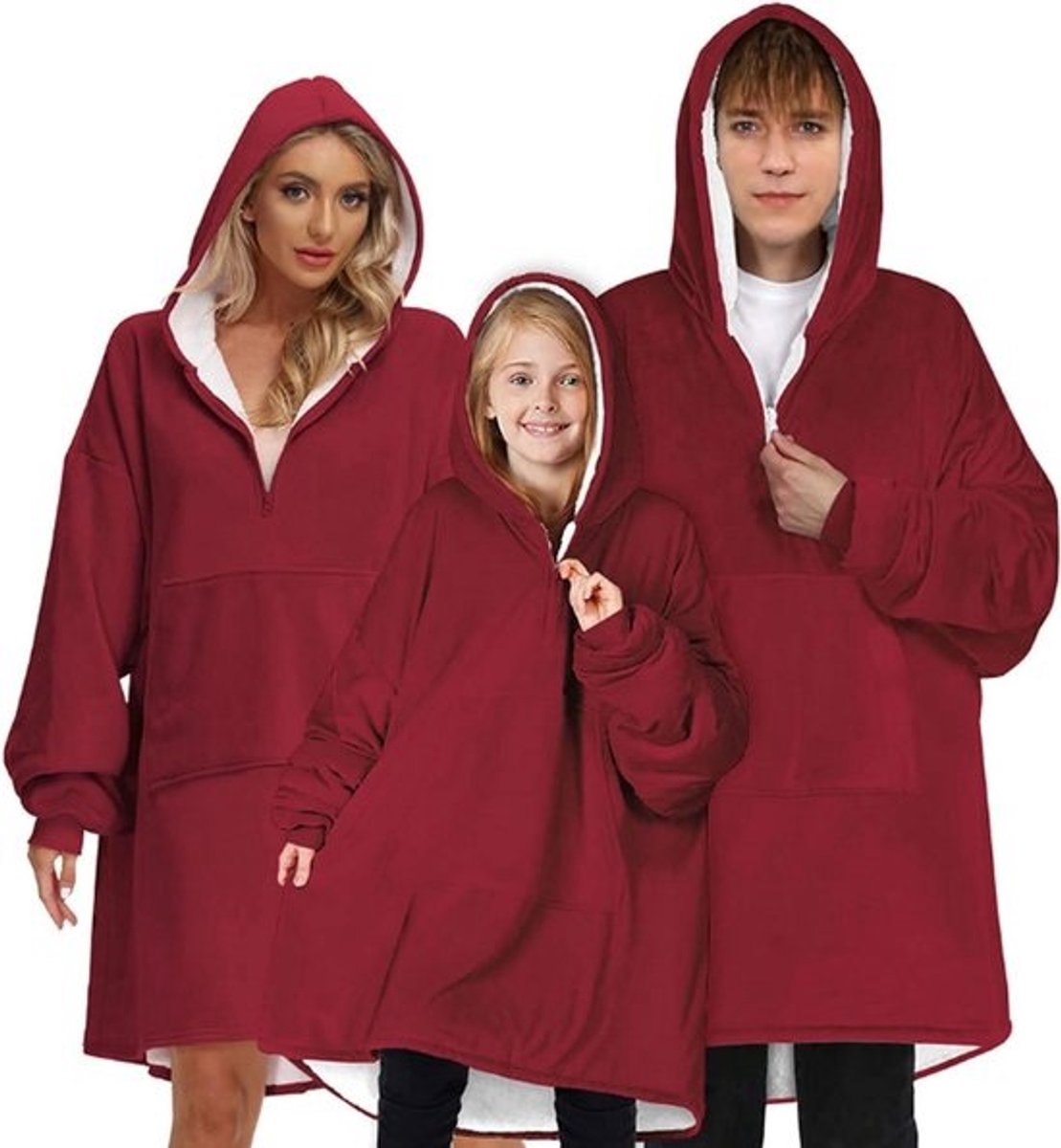 Draagbare Deken - Deken Hoodie Plaid - Warm Blijven - Met Mouwen En Zakken - Set Van 3 - Geel