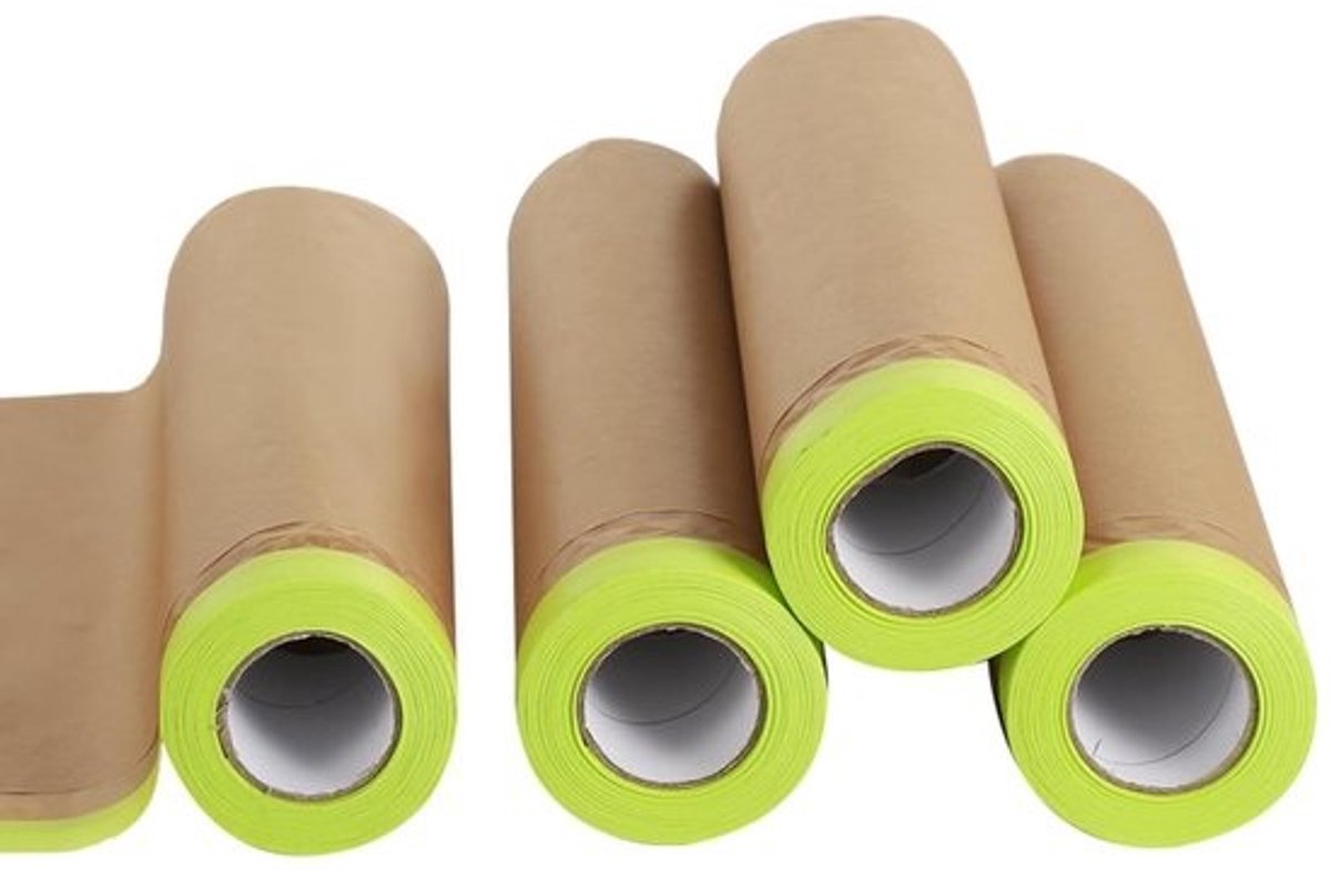 Maskeerpapier Rollen - Afplakpapier Schilders - Schilderwerk Beschermen - Geïntegreerde Tape - 45 cm x 15 m - Bruin