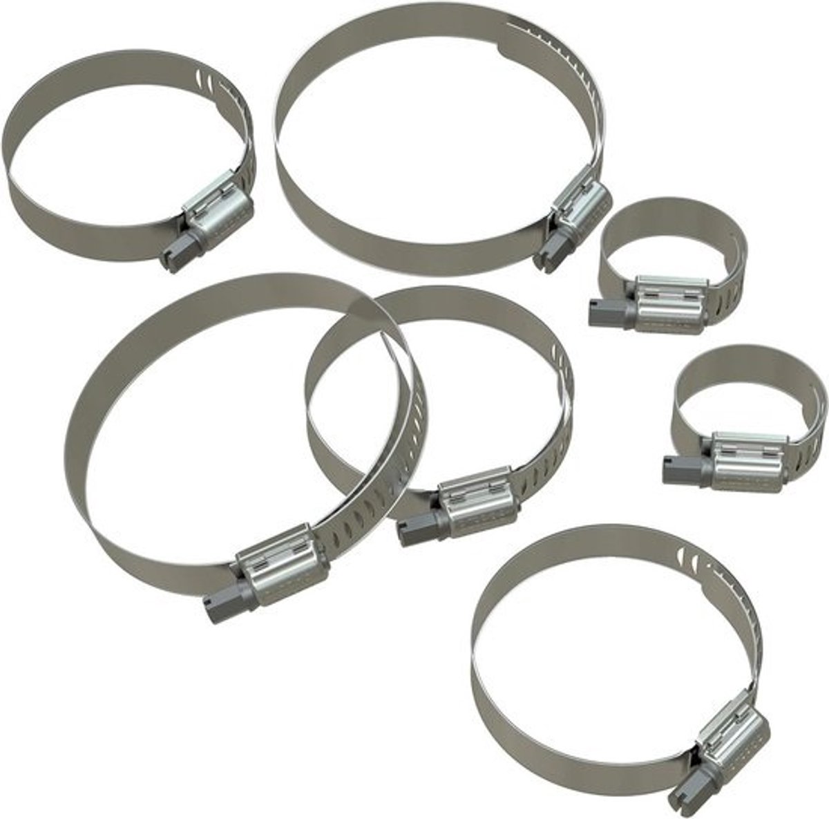 Slangklemmen Roestvrij Staal - Slangklem V2A - Slangen Bevestigen - DIN 3017 Norm - 50-70 mm - Zilver