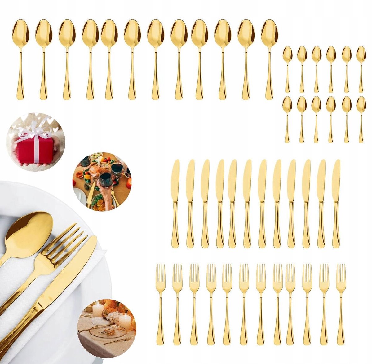 48-delig Bestekset RVS - Luxe Dinerbestek voor 12 personen