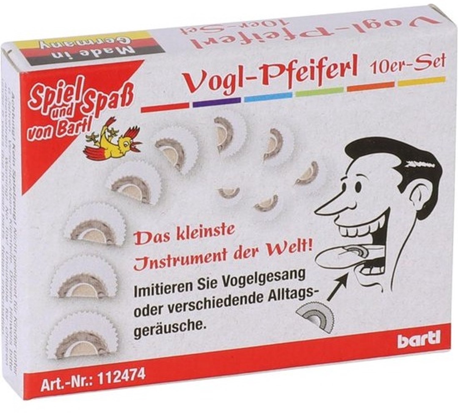 Vogl-Pfeiferl nachtegaalfluit - Set van 5 - Traditionele fluitjes voor vogelgeluiden