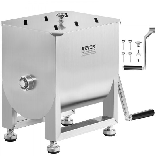 Handmixer Vleesmixer - 15 L Capaciteit - 6,8 kg Vlees - RVS - Handmatig Bediening - Vleesmenger — afbeelding 2