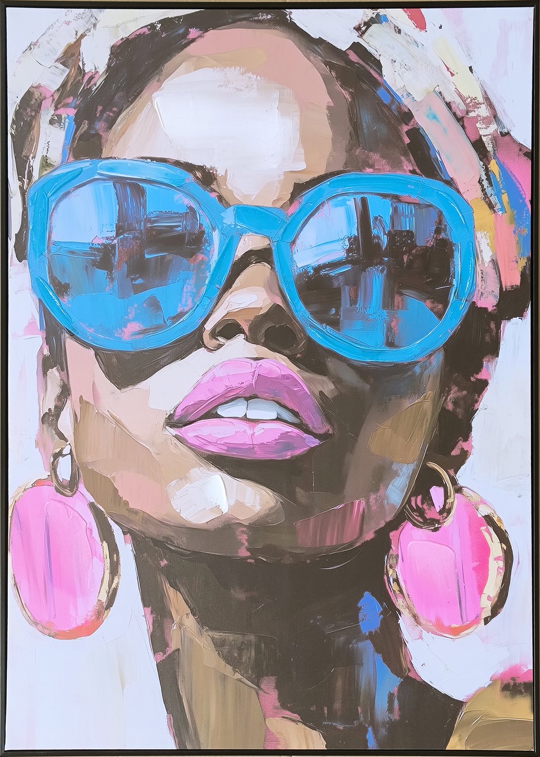 Schilderij vrouw zonnebril 60x80cm