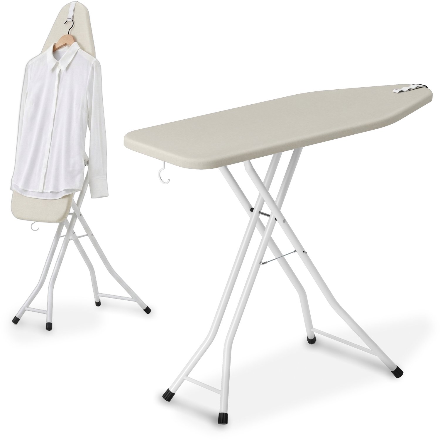 Strijkplank 2 in 1 - Strijken en Stomen - 135x46 cm - Crème - Bodo