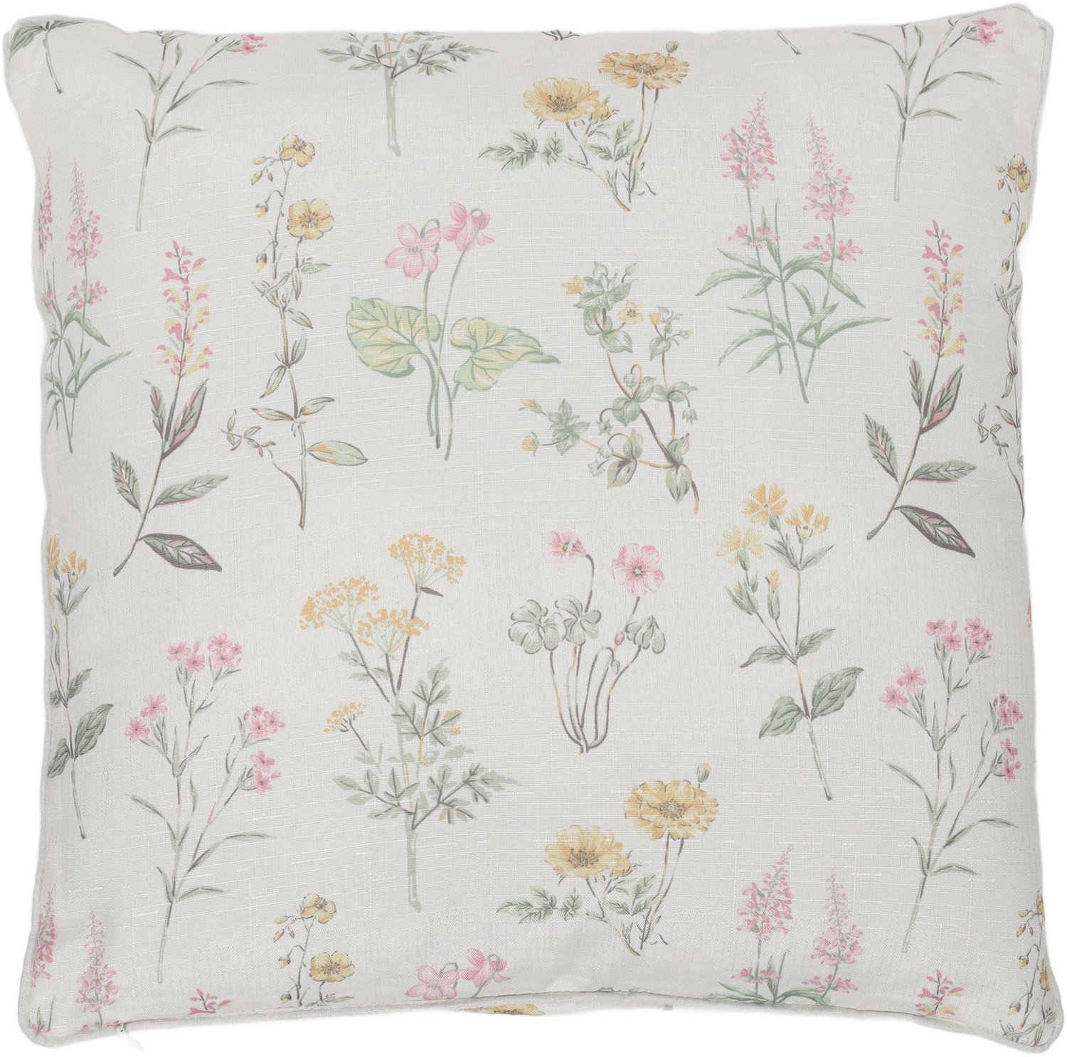 Home & Styling Collection Home Styling Collection - Decoratieve kussen met bloemenpatroon, 45 x 45 cm - beige