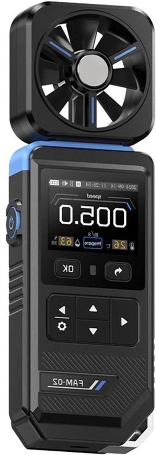 Digitale Anemometer - Windmeter - Windmetingen uitvoeren - LCD-scherm - 180 x 60 mm - Zwart