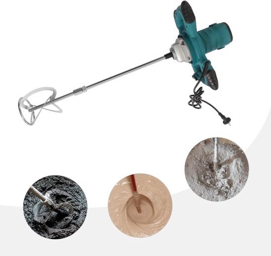 Professionele mixer 2100W - Handmixer - Betonmixer - 6 instelbare snelheden - Voor verf, pleisterwerk, dekvloer, liner en gips — afbeelding 3