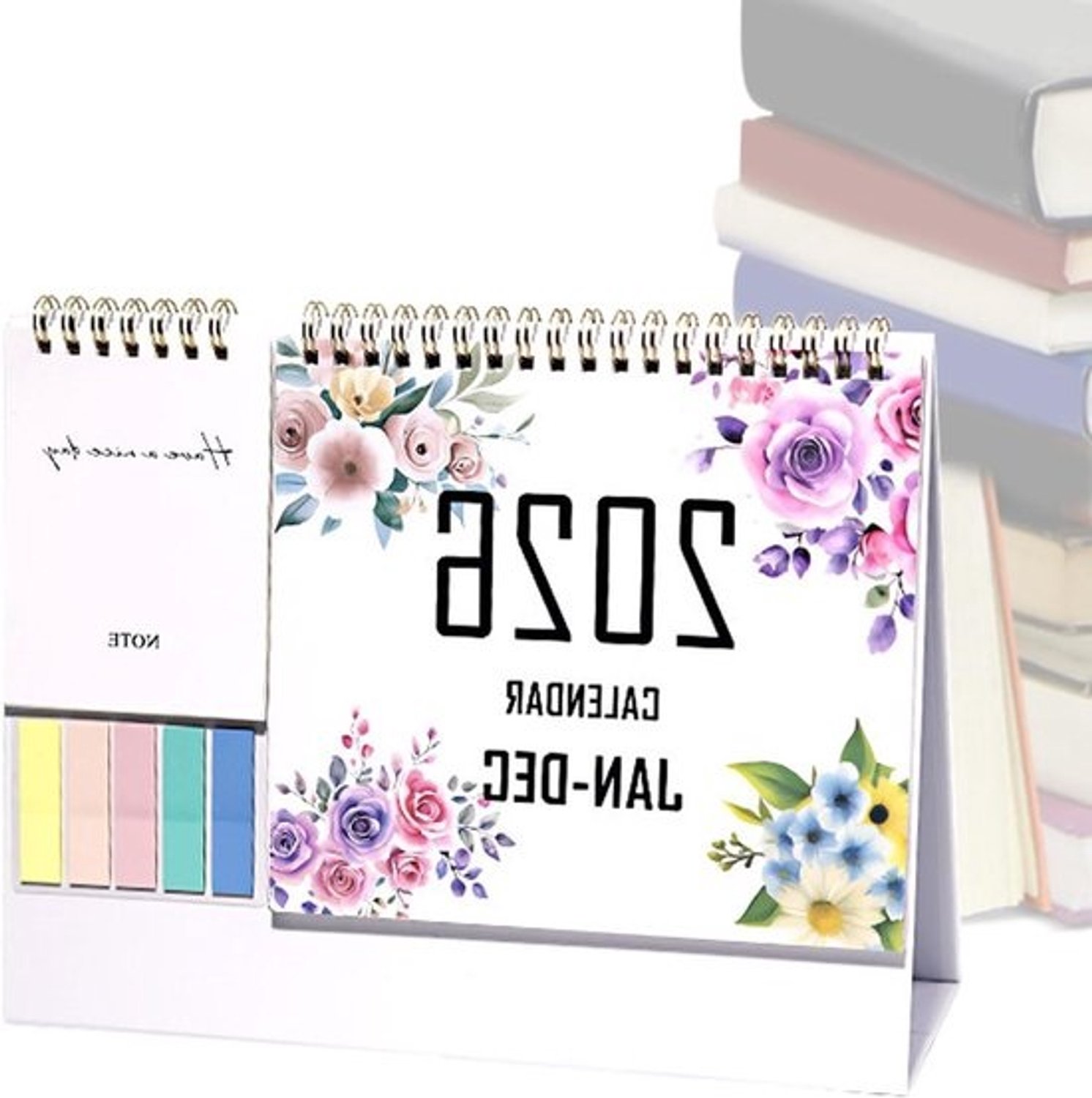 Bureaukalender en planner - Maandplanner - Effectief plannen - Grote gelinieerde vakken - 25.6 x 19.5 cm - Wit