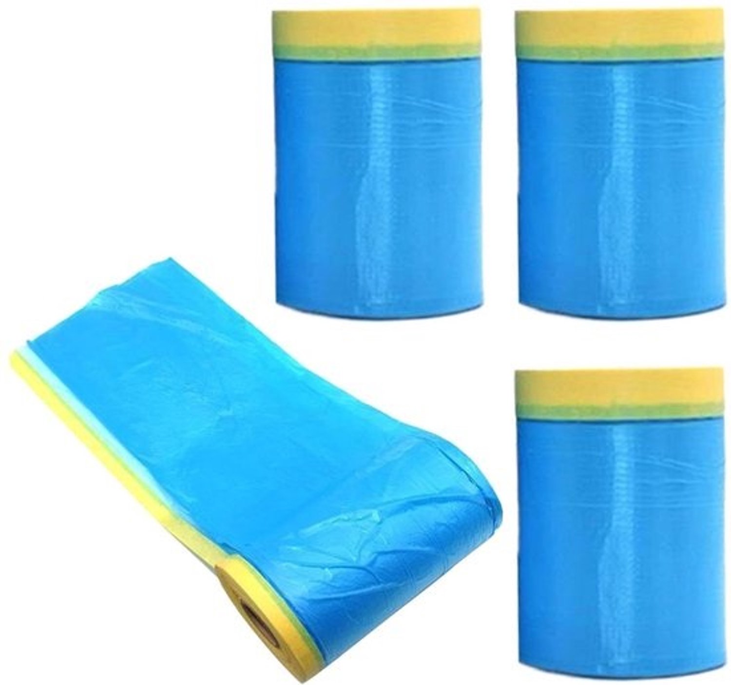 Schilderafdekking - 4 stuks - Beschermrol met afplakfolie - Schilderwerk afdekken - Voorgelijmd met tape - 55 cm breed - Niet gespecificeerd