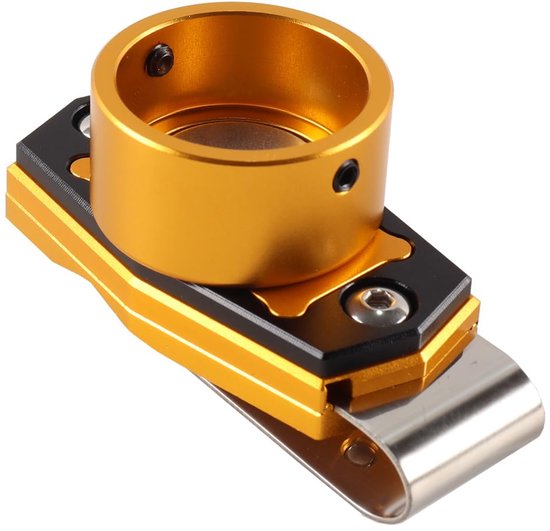 Accessoires voor biljartkeu-krijthouders van aluminiumlegering, bijpassende krijtjes in verschillende vormen [rond] goudzwart — afbeelding 4
