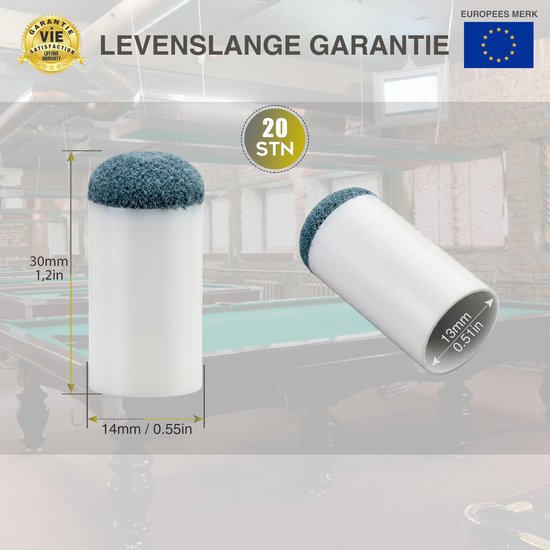 Biljartkeu Tip|10/20 Stuks|✮✮Levenslange Garantie✮✮-10-13 mm Schroefbare Biljartkeu Pomerans-Leren Keutip met Opbergdoos — afbeelding 2