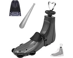 Verstelbare schoenstretcher voor dames en heren, ideaal voor brede voeten, bootstretcher voor comfortabele pasvorm (1 stuk, zwart, geschikt voor Wm's 11-14 en heren 10-14)