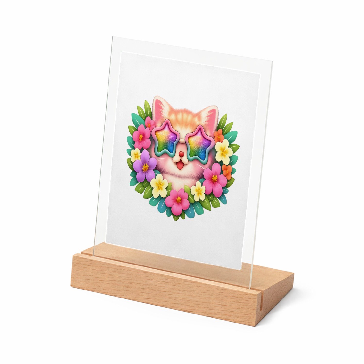 Mr Cadeautjes Glasframe met vaste tekst - design Een stoer en vrolijk fantasiedier als centraal badge-motief | cadeau Wit