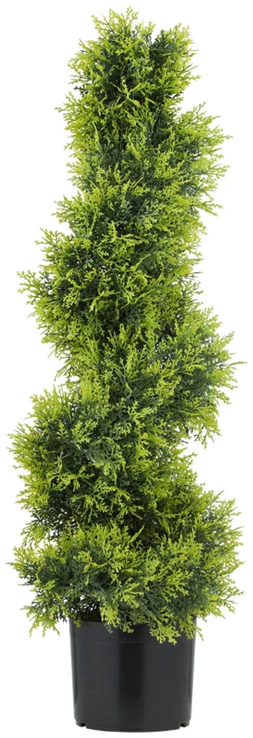 ZYLARO Kunstcipres - 90 cm - Spiraalvorm - Inclusief pot - Kunststof - Moderne decoratie Groen