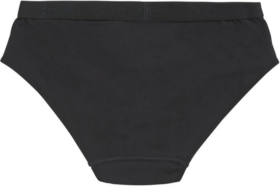 Zwarte katoenen hipster met elastische tailleband voorzien van ten Cate logo.