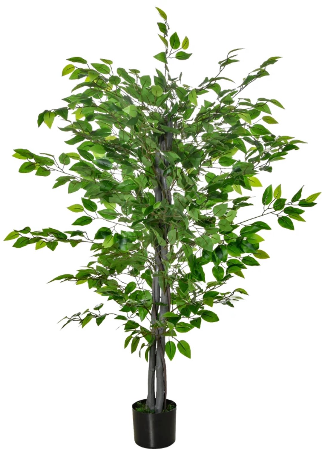 ZYLARO Kunstficusboom - Realistisch uiterlijk - Cementpot - 135 cm - Onderhoudsvriendelijk - Kunststof - Groen