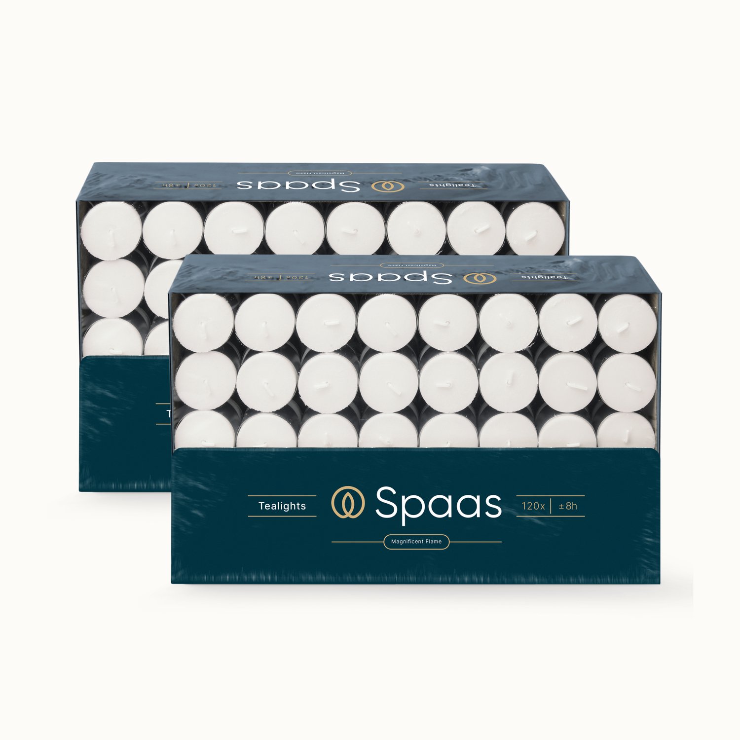 SPAAS Theelichten Grootverpakking – 240 kaarsen – Geurloos – circa 8u - Ø3,9cm Wit