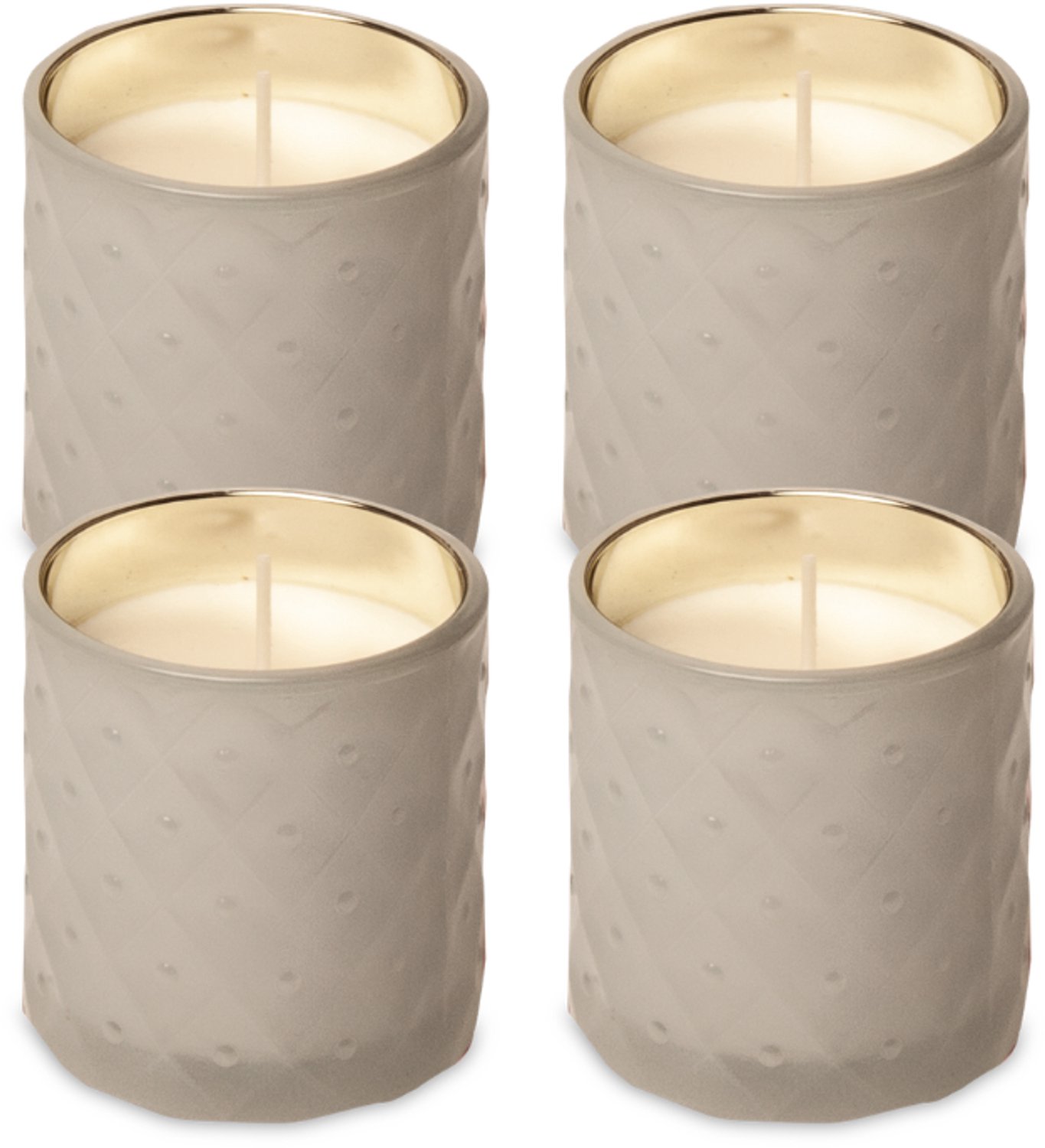 SPAAS Geurloze kaars in glas – Set van 4 kaarsen – circa 25u - Wit