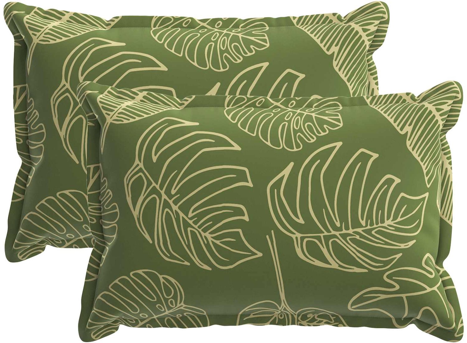 vidaXL Dekenkussen - 2 - st - HOUTEN - Blad - Design - 50 - x - 70 - cm - Polyester Bladontwerp