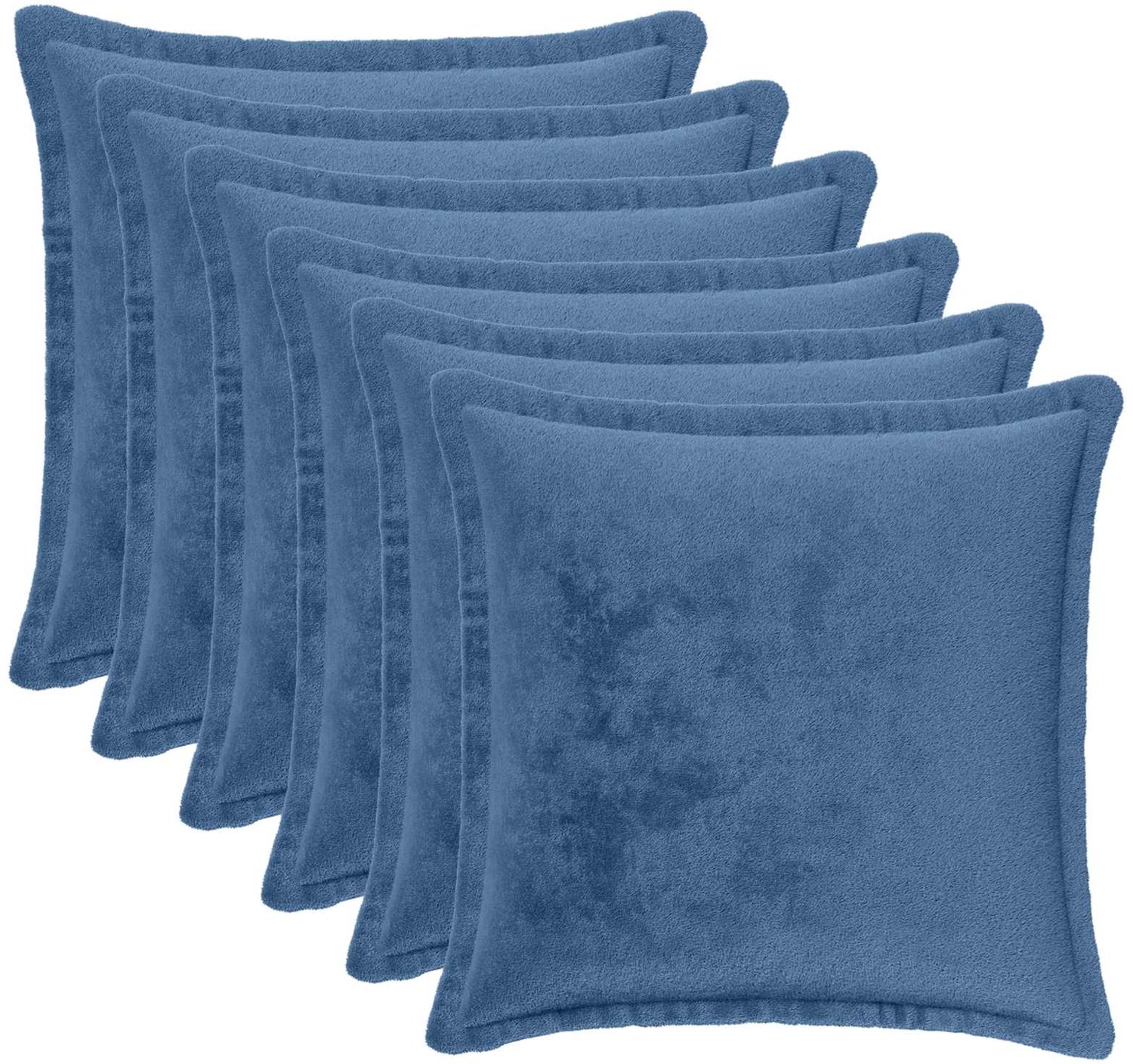 vidaXL Dekenkussen - 6 - st - HOUTEN - Lichtblauw - 35 - x - 35 - cm - Flanel