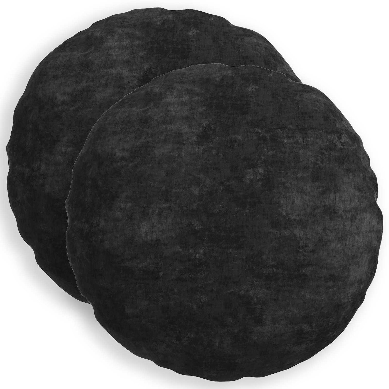 vidaXL Dekenkussen - 2 - st - HEERLEN - Antraciet - Diam. - 50 - cm - Chenille - Stof