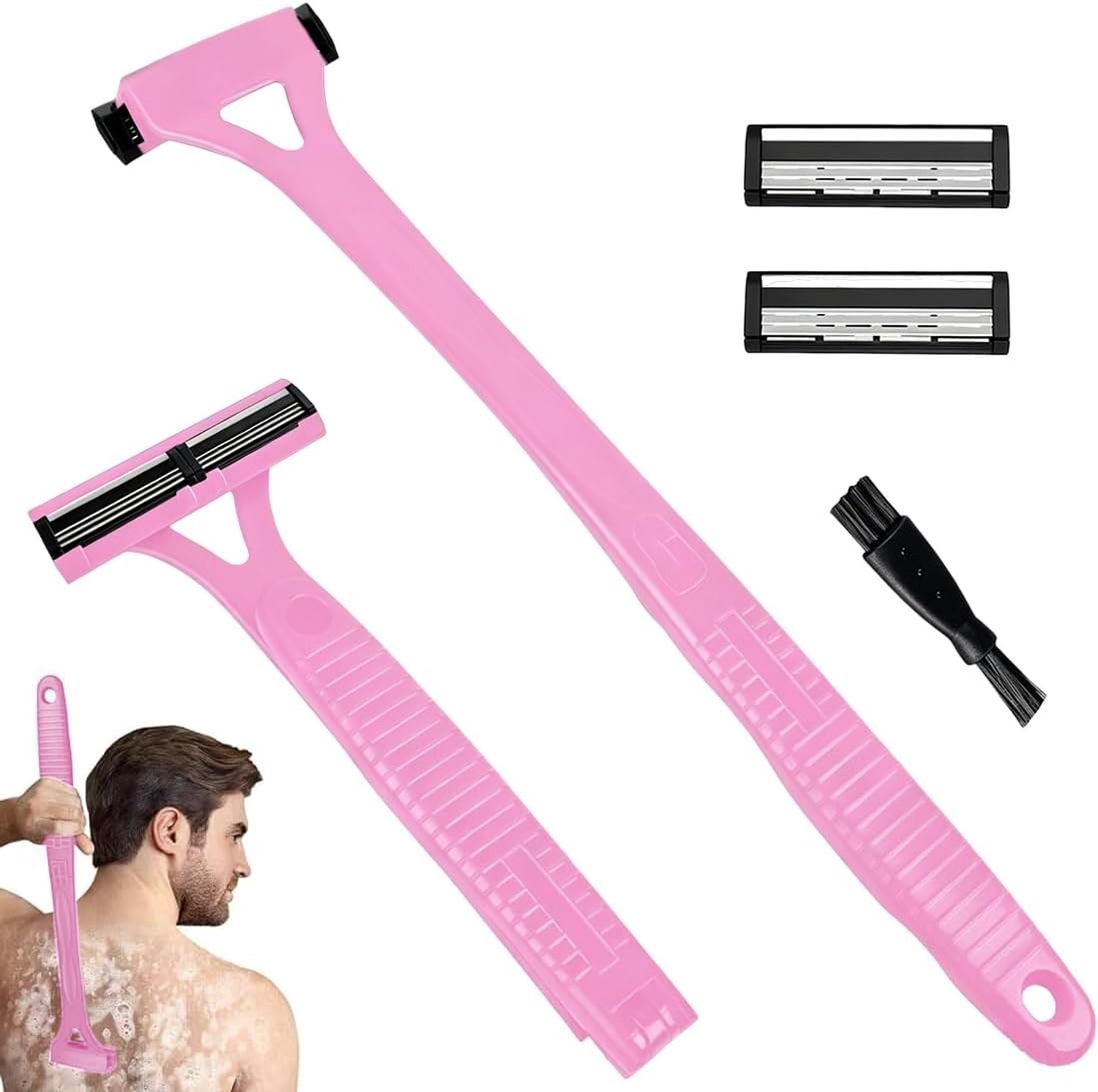 Rugscheerapparaat - Roze - 45 cm - Inklapbaar met 2 Reservemesjes - Voor Heren