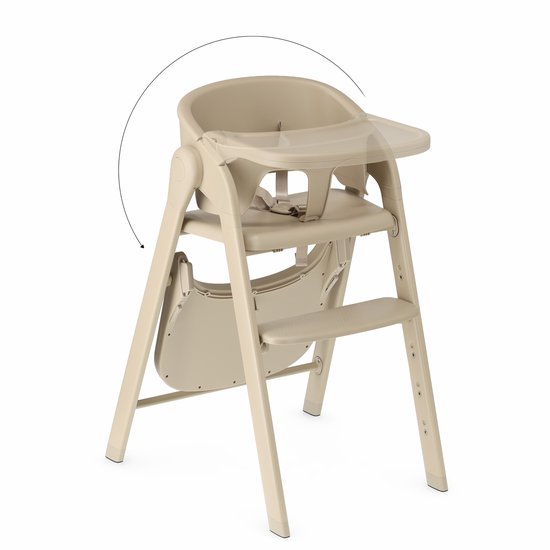 Deryan Kinderstoel met Bouncer - Inklapbare Eetstoel - Cashmere Sand + Bouncer — afbeelding 2
