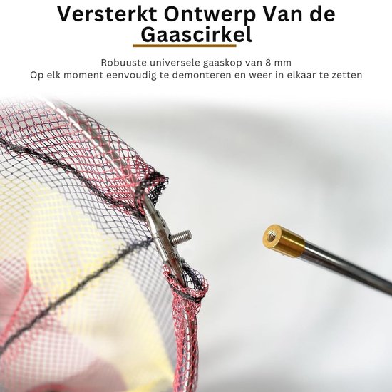 Schepnet Vissen - Landingsnet Vijver - Karper Zeevisnet - Roofvisnet- Veelkleurig — afbeelding 3