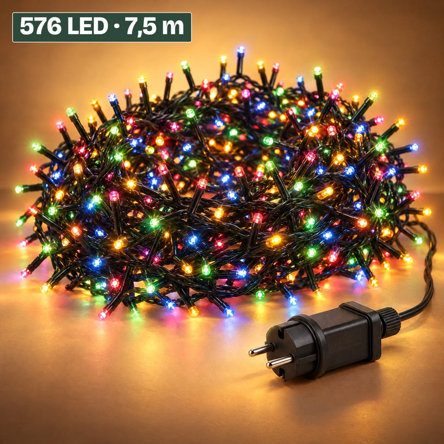 Levano Kerstboomverlichting 576 LED 7,4 m Multicolor - Kerstverlichting Binnen en Buiten - Clusterverlichting - Kerstlampjes - Kerstboom Lampjes - Kerstversiering - Kerstlichtjes - Treecluster - Sfeerverlichting - LED Lichtsnoer - IP44