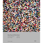 Boekomslag met kleurrijk mozaïekpatroon; titel Gerhard Richter Catalogue Raisonné Volume 2 (1968-1976).