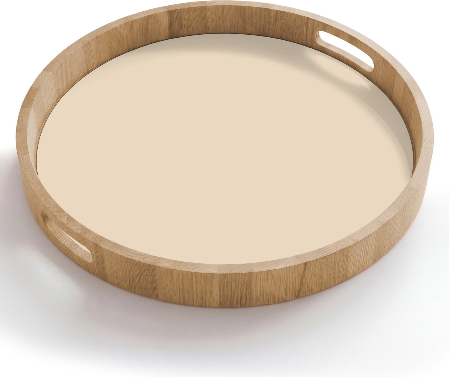 Dienblad rond 50x50 cm - Schootdienblad hout - Cream - Nude - Neutraal - Borrelplank rechthoek - Plateau houten dienbladen