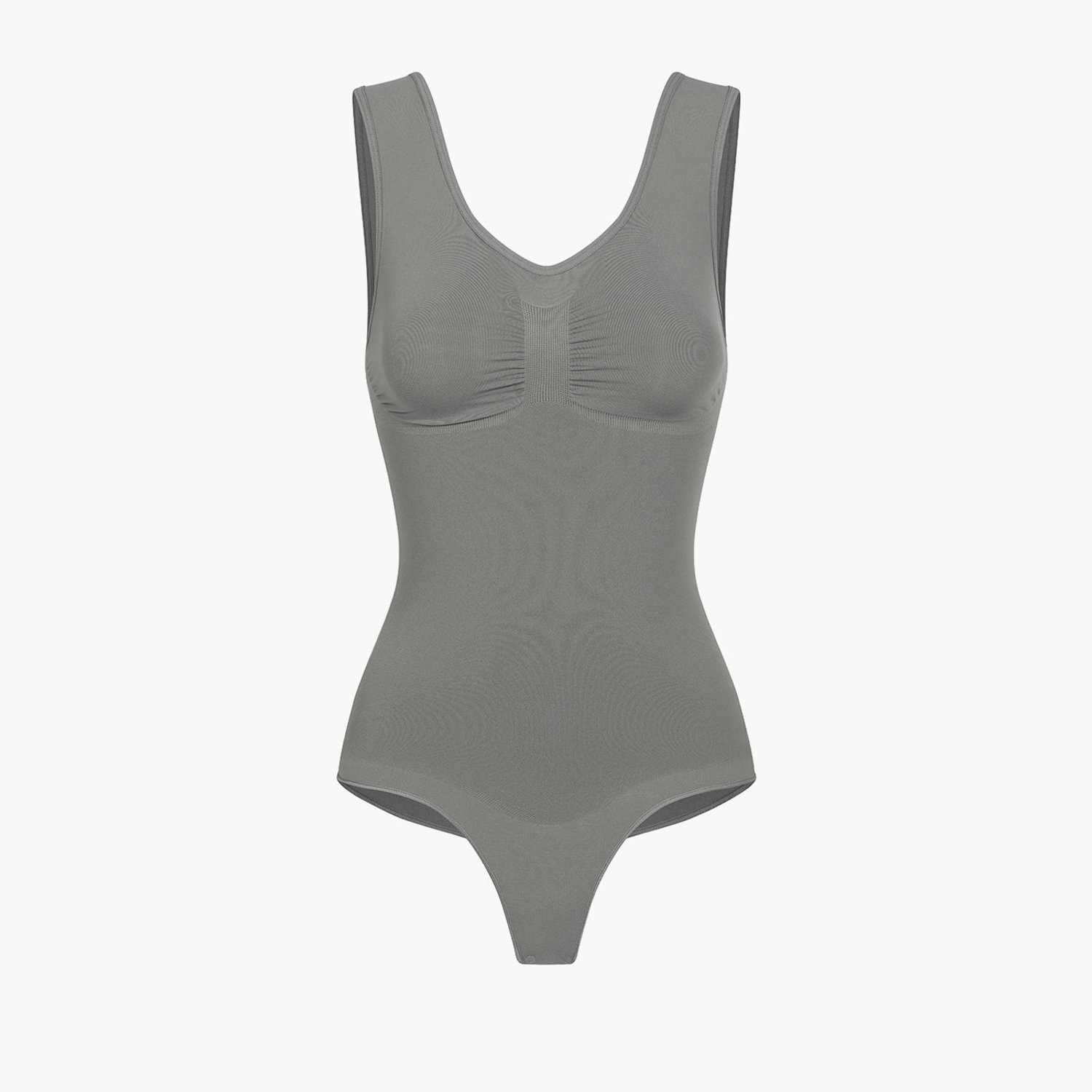 cfab Tanktop bodysuit met corrigerende werking en koordjes - Grafiet - M - Corrigerende Body - Naadlos - corrigerend ondergoed dames