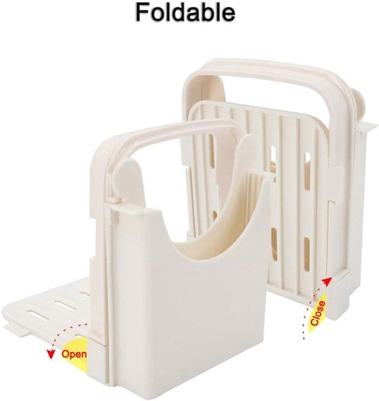 Opvouwbare broodsnijgids - met 5 instelbare snijdiktes – voor brood, bagels, broden en sandwiches - Broodsnijder hulpmiddel - Broodsnijder - Broodsnijmachine handmatig - Broodsnij plank - Must have voor in de keuken — afbeelding 3