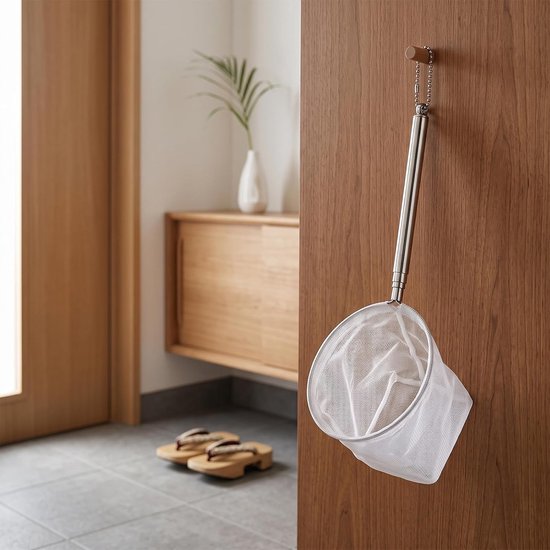 Schepnet voor Aquarium - Zilver - Uittrekbare Handgreep van 13-39 cm - Nylon en Roestvrij Staal - Voor Vissen en Garnalen — afbeelding 4