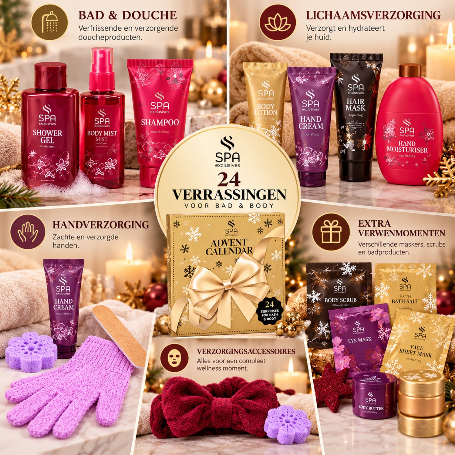 Spa Exclusives Adventskalender 2026 – 24-delige Beauty Adventskalender – Bad & Lichaamsverzorging – Wellness Cadeauset voor Vrouwen – Kerstcadeau voor Haar – foto 5