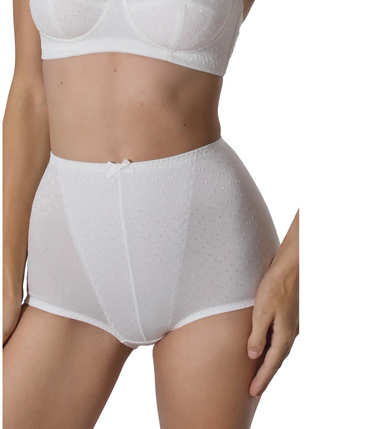 Sassa Damespantygordel Sassa Dot Jacquard ivoor