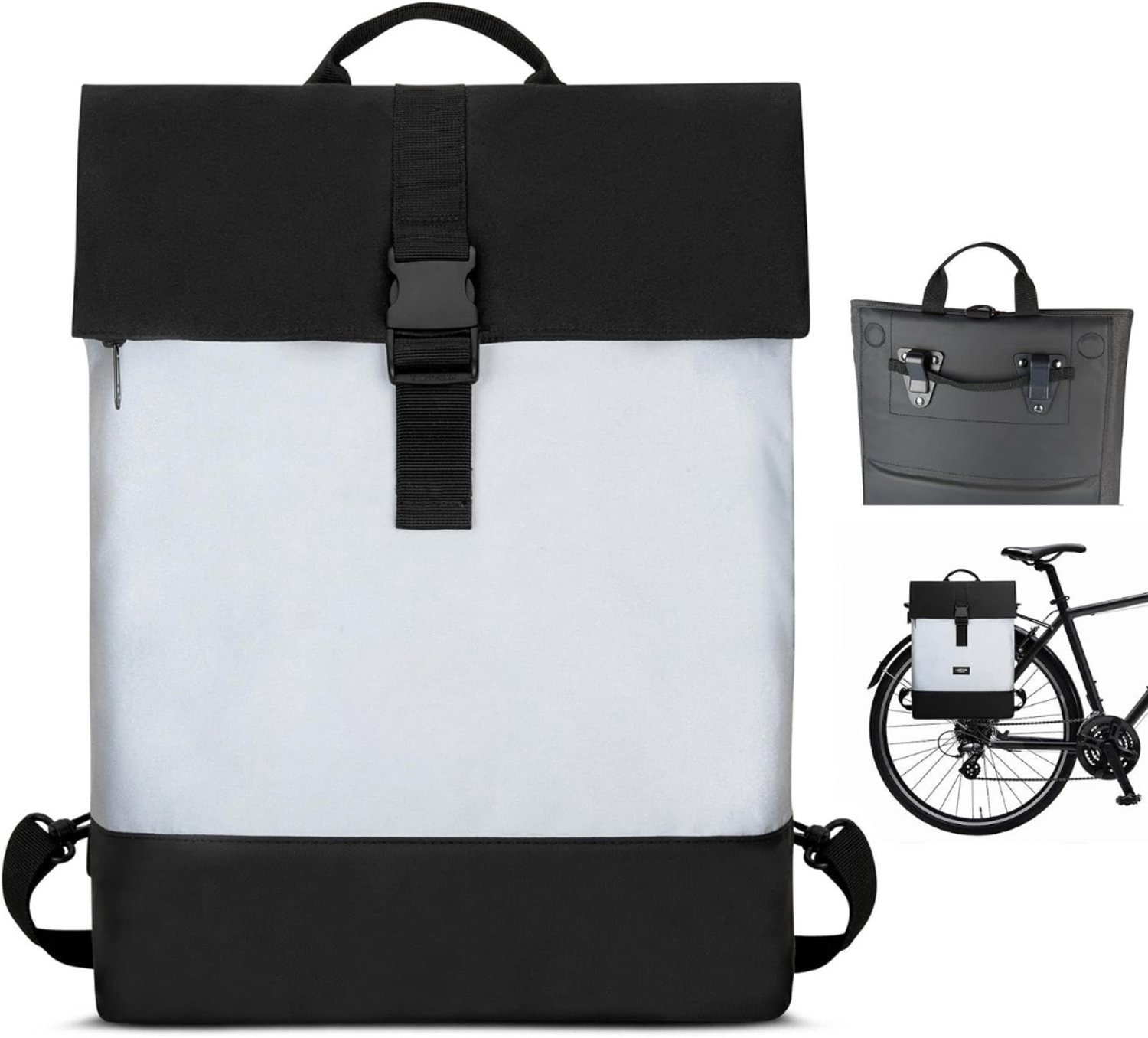 KLS® Fietstas - Fietstassen - Fietstas Rugzak - Zwart/Grijs - 30cm x 15cm x 38cm
