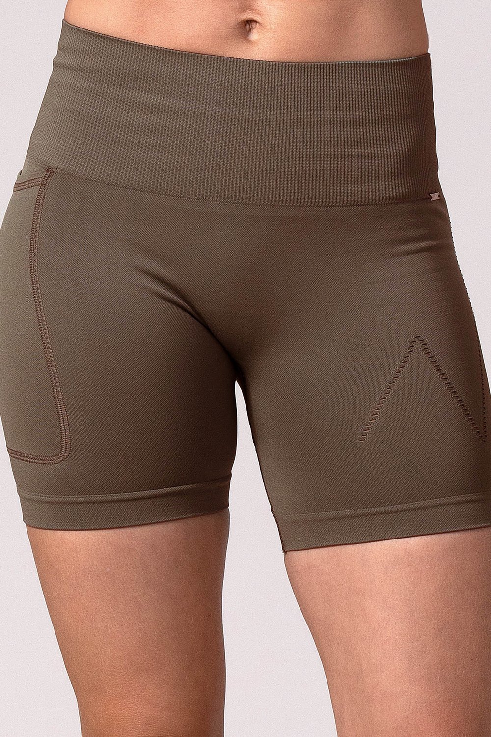 REVIVE Amarante - Sportshort Dames - Seamless, High Waist, Yoga - Brownie Brown - Maat S